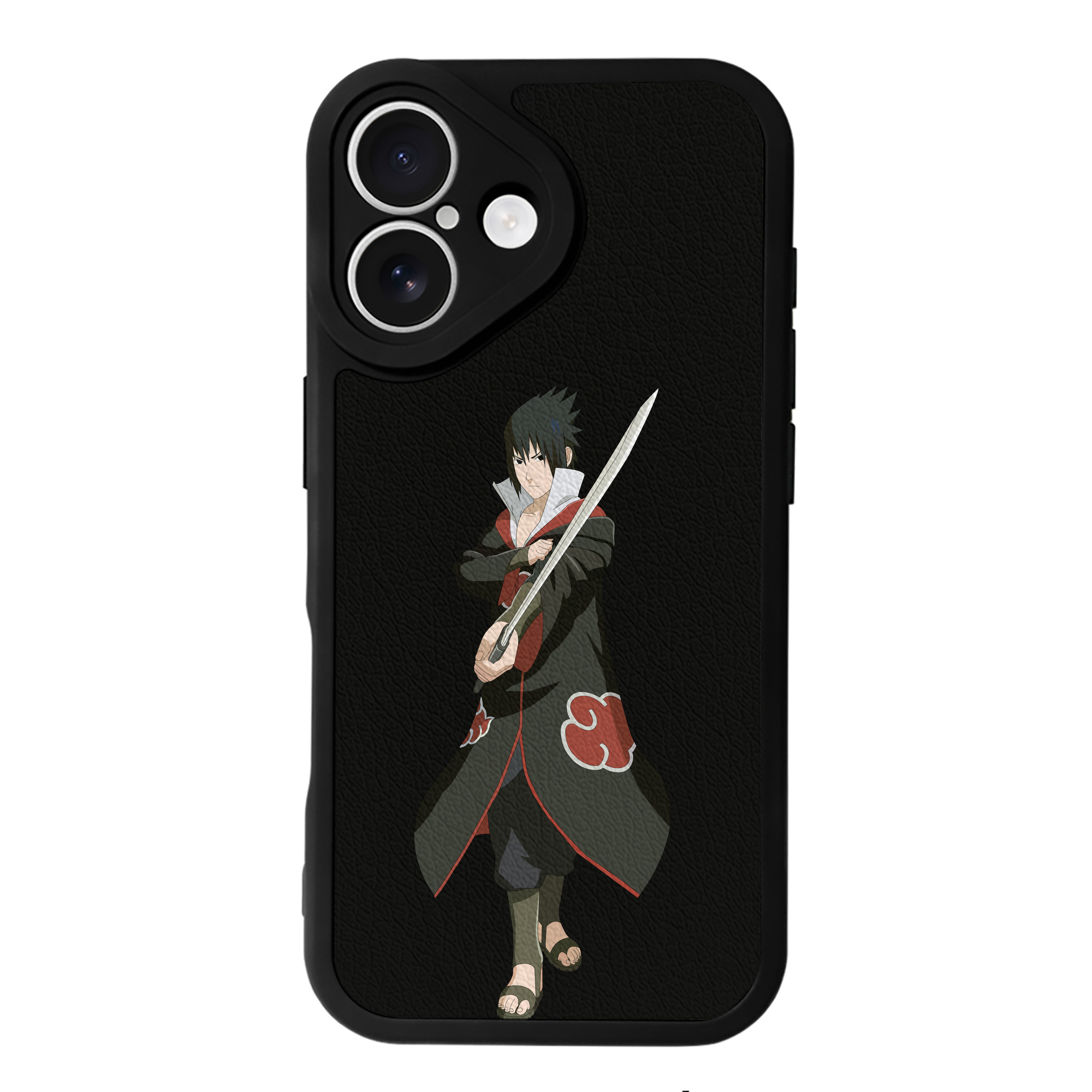 （画像用） NARUTO -ナルト- うちは サスケ Uchiha Sasuke 【iPhone 16シリーズ対応】シリコンスマホケース（レザー調） 材質：シリコン